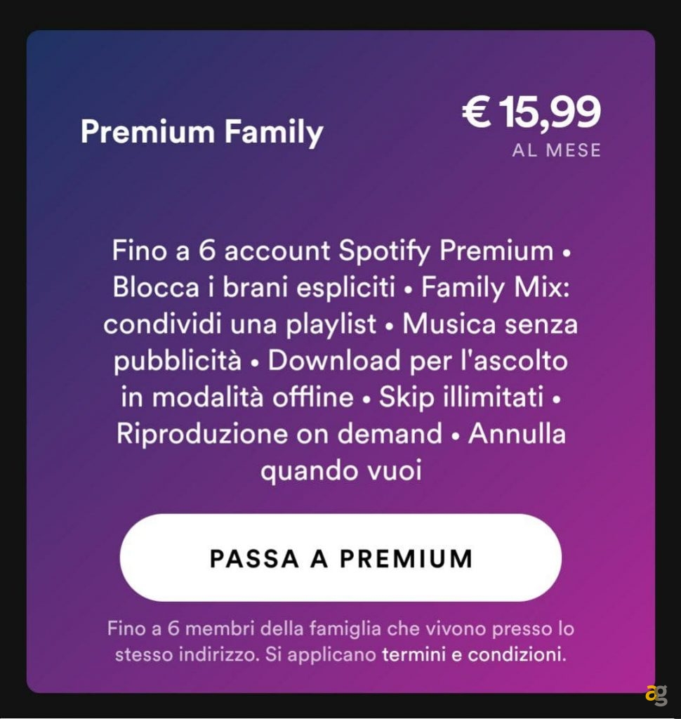 Spotify ha aumentato il prezzo del piano Premium Family – Andrea