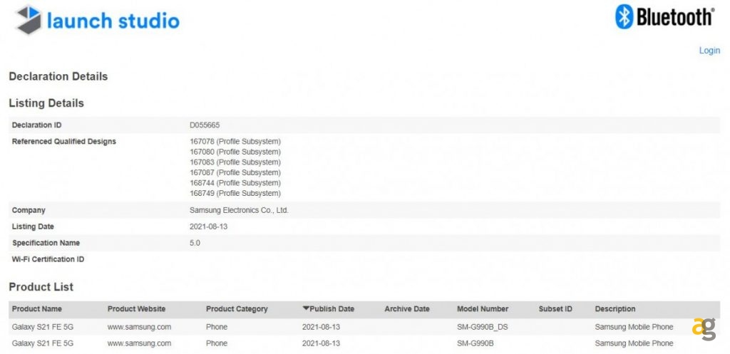 samsung-galaxy-s21-fe-certificazione-bluetooth-lancio